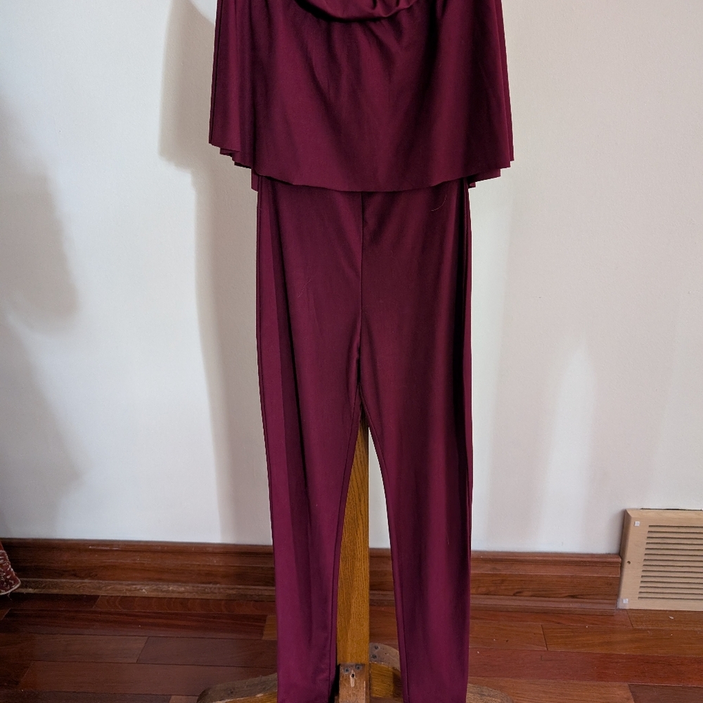 Guess Purple Jumpsuit with Draped Overlay